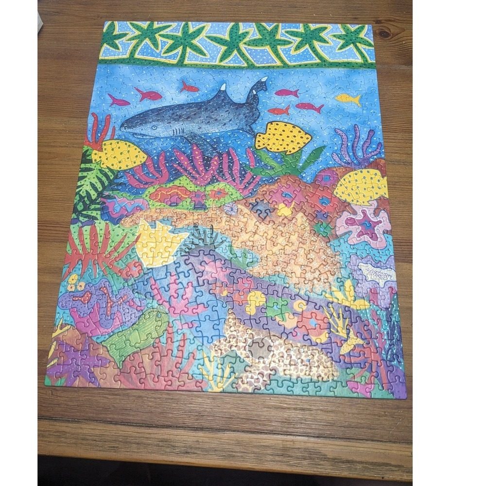 1990 Monterey Bay Aquarium Sharks Puzzle 550 Pieces Amy Ericksen Art 18x24 - Picture 2 of 4